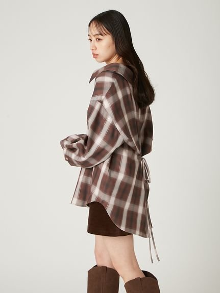 FRAY I.D｜オンブレラメチェックアシメシャツ | Rakuten Fashion(楽天