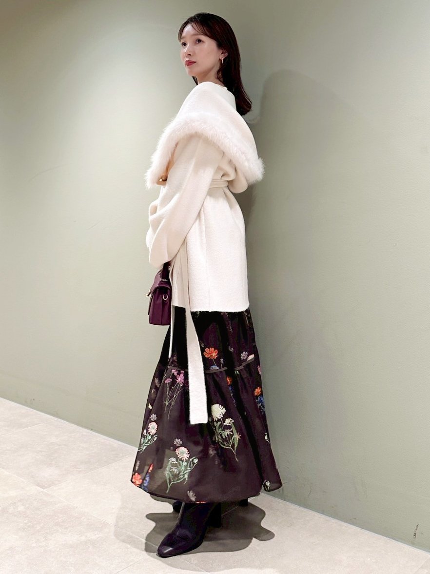 SNIDEL｜ファーフードニットコート | Rakuten Fashion(楽天