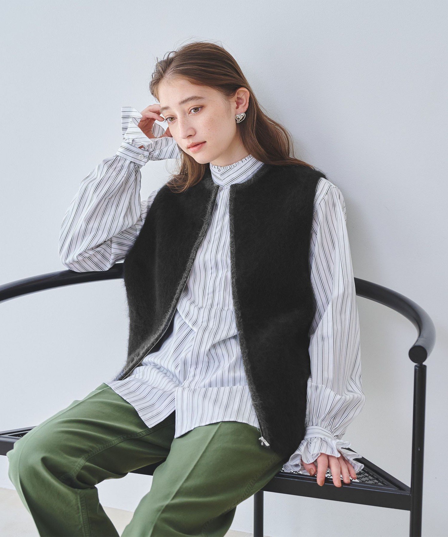 UNITED ARROWS｜フォックスカシミヤ ジップ ベスト | Rakuten Fashion