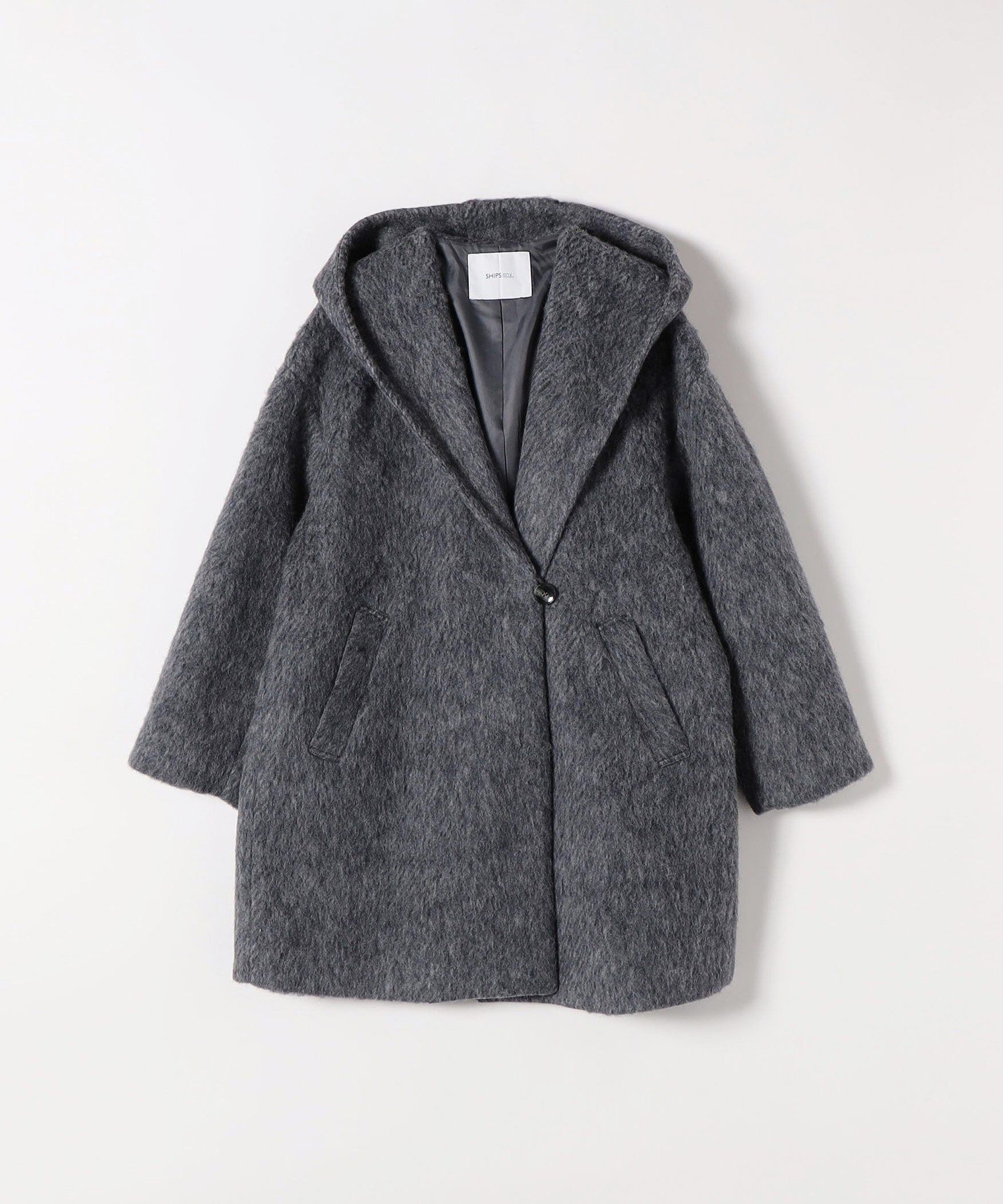 SHIPS｜SHIPS any: シャギー フーディー ガウン コート | Rakuten
