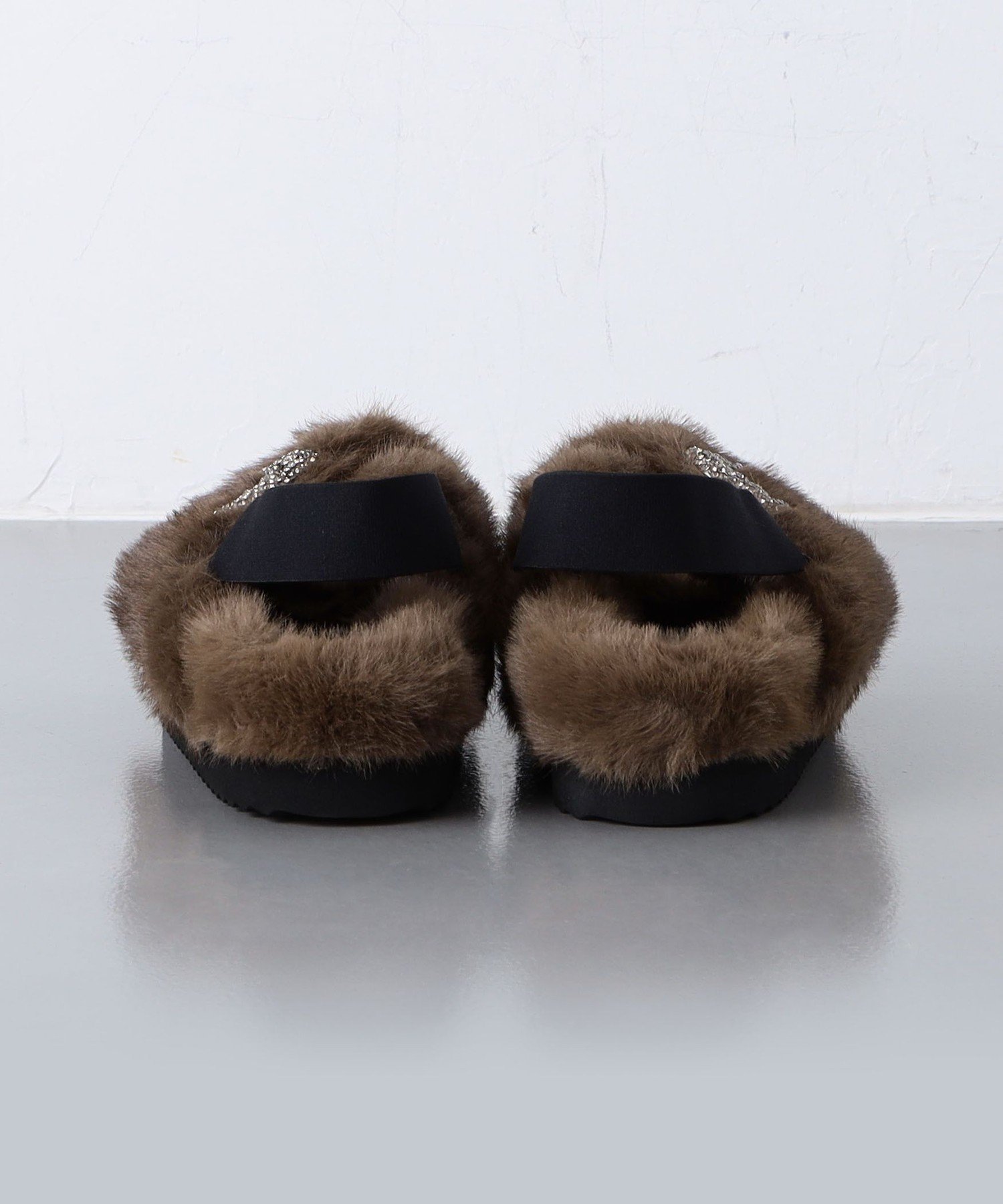 ユナイテッド アローズ ビジューフェイクファーバックストラップサンダル37