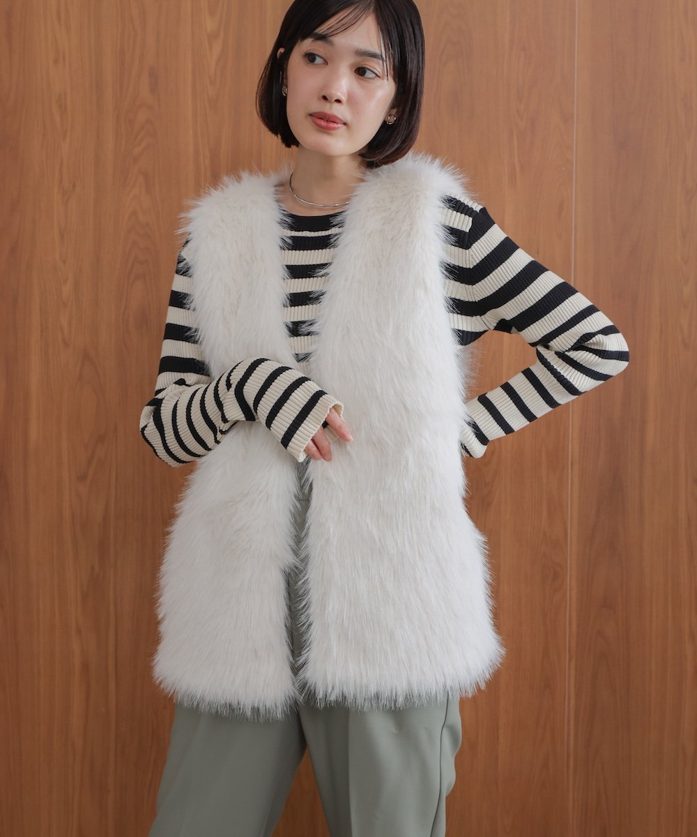 Bab / Bou Jeloud｜【WEB限定】フェイクロングフォックスファーベスト