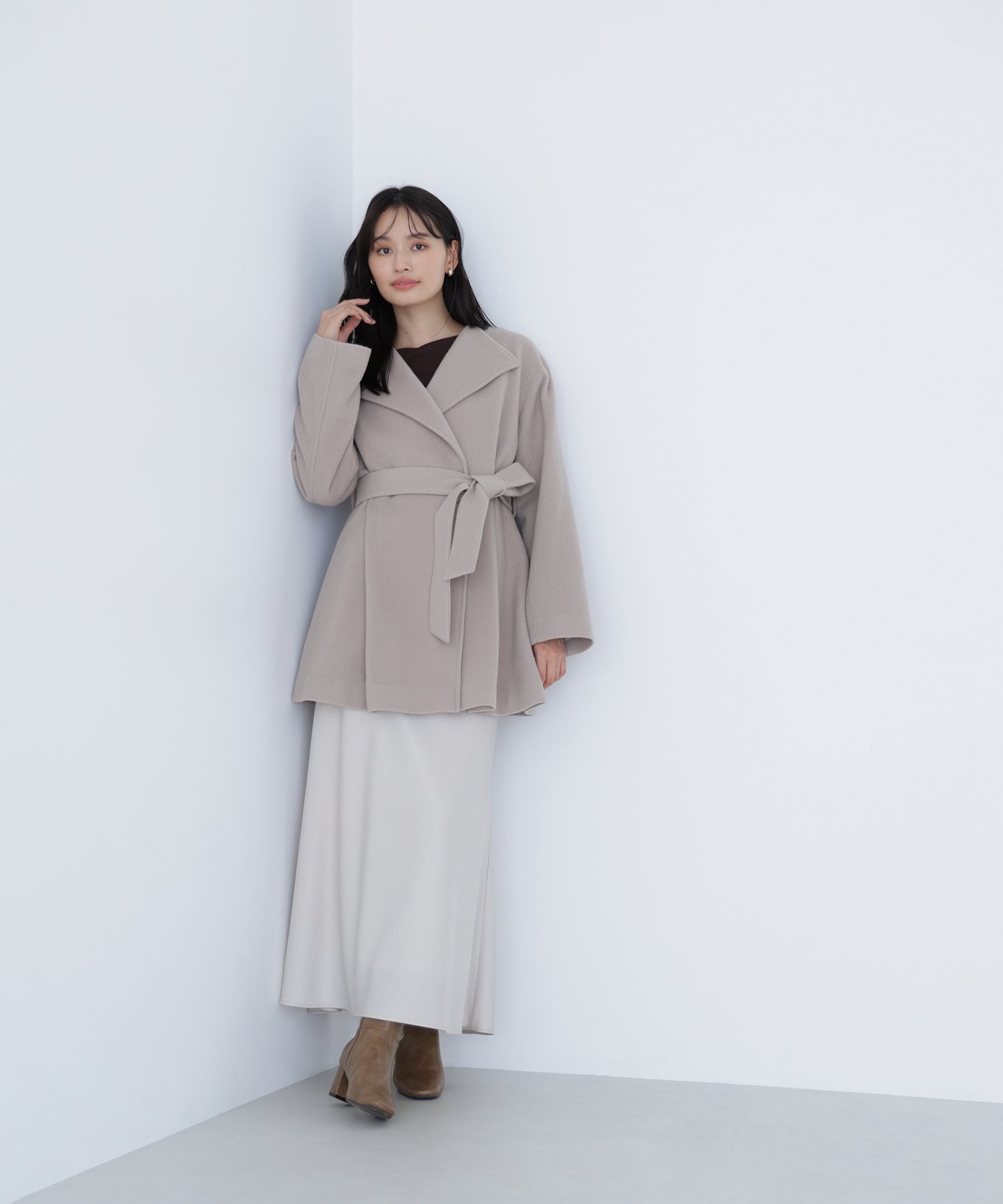 NATURAL BEAUTY BASIC｜ベルテッドミディコート | Rakuten Fashion