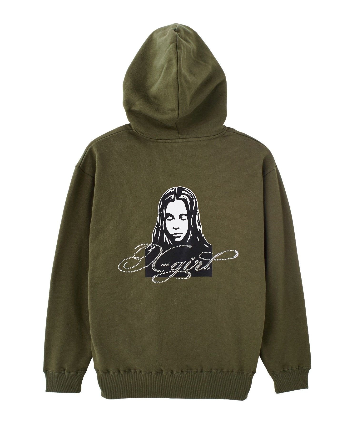 X-girl｜RHINESTONE LOGO AND FACE ZIP UP SWEAT HOODIE | Rakuten