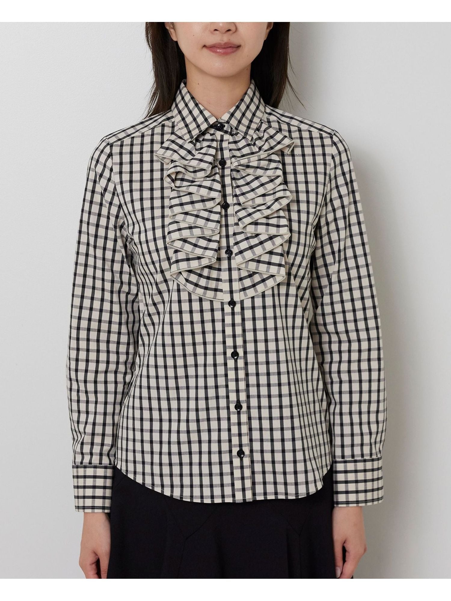 NARACAMICIE｜チェックフリル長袖シャツ | Rakuten Fashion(楽天