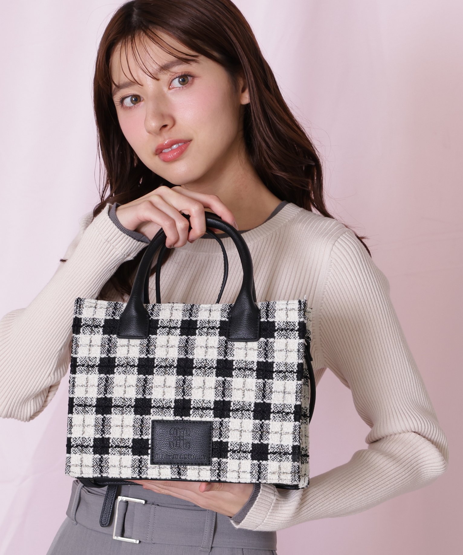 JILL by JILL STUART｜ツイードチェックトートバッグ | Rakuten
