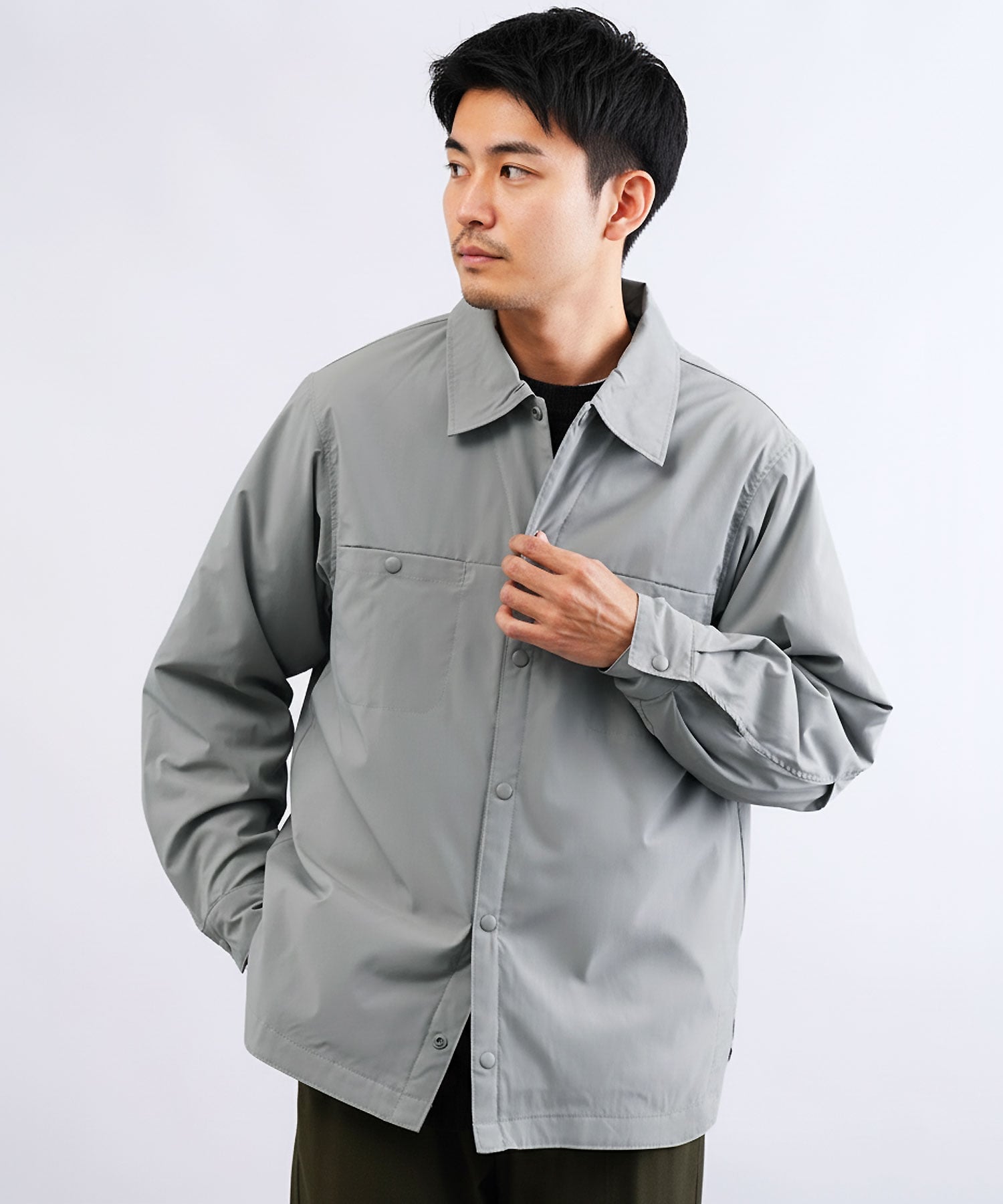 JIGGYS SHOP｜中綿入り ストレッチ ブロード シャツジャケット 軽量