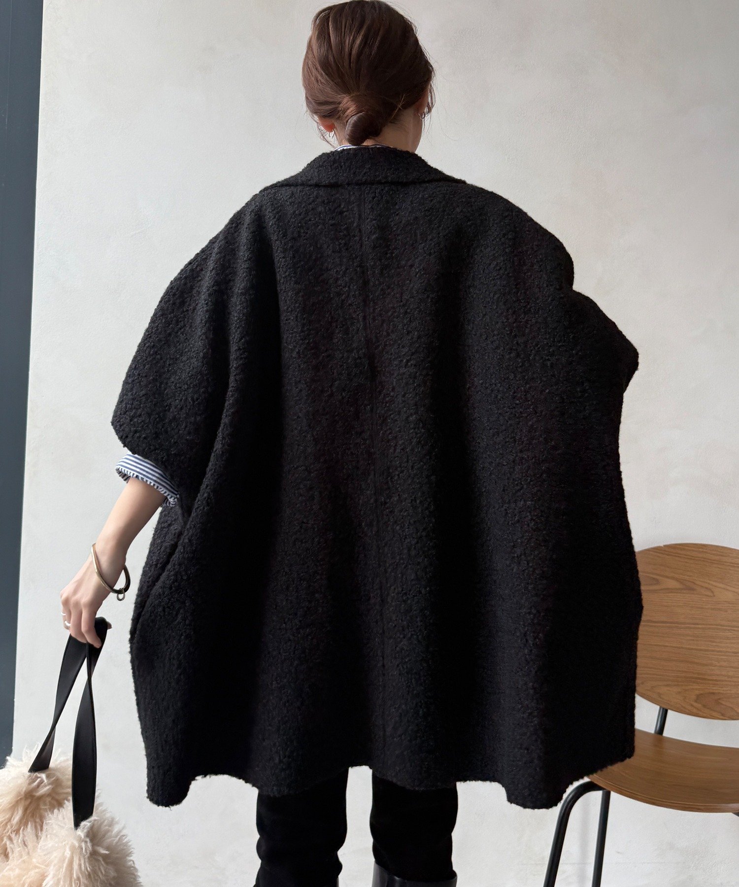 DOUDOU｜【WEB限定】リバーシブルボアスライバーポンチョコート