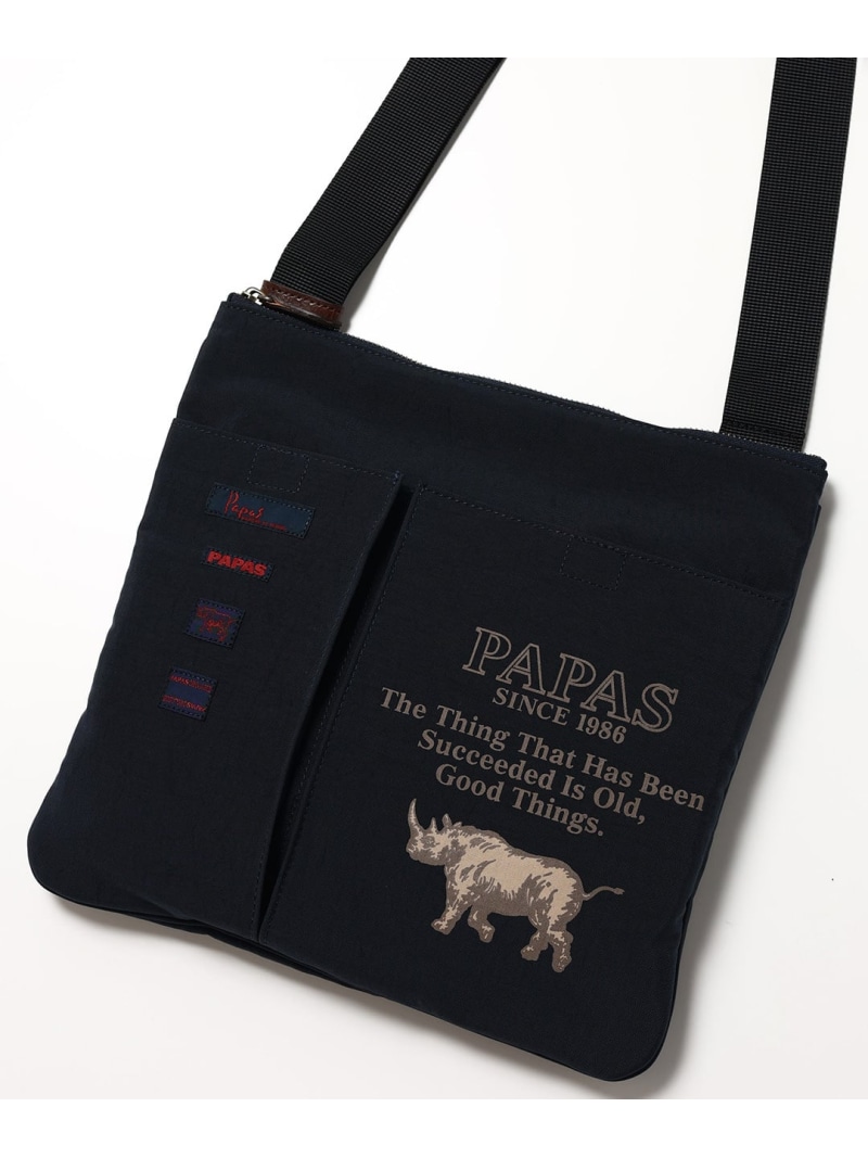 楽天市場】Papas ナイロンショルダーバッグ【ロゴ+サイ】 パパス