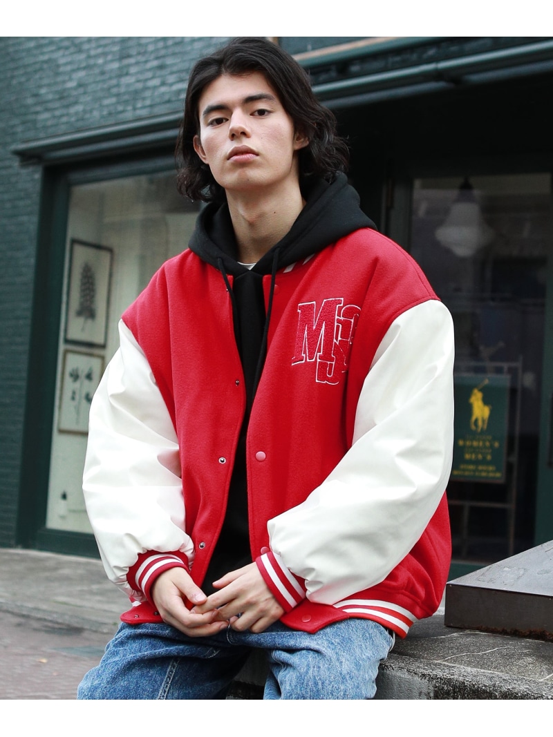 楽天市場】MSG ロゴワッペン袖切替ビックシルエットスタジャン