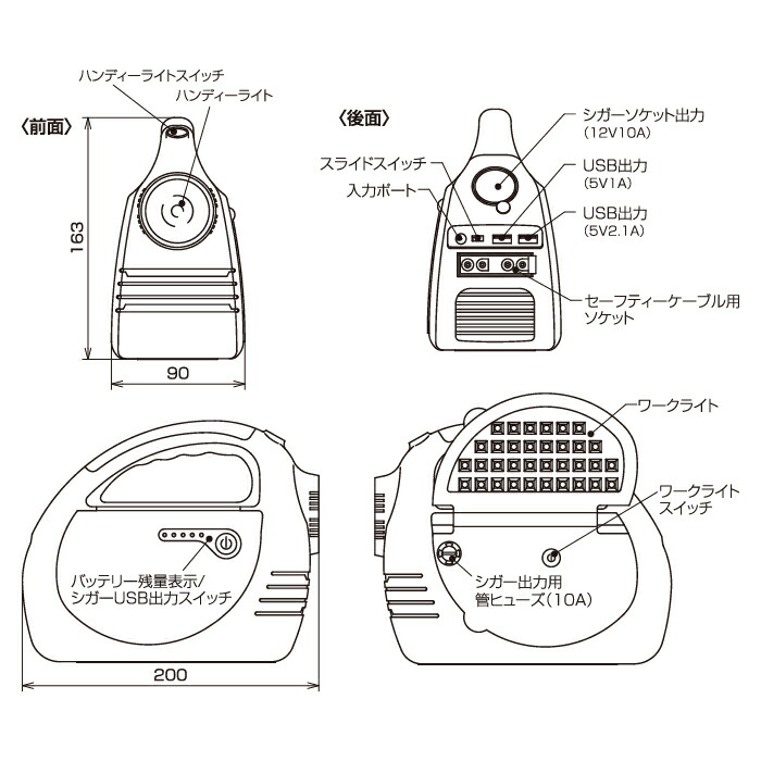 楽天市場】【楽天ランキング1位】ジャンプスターター バッテリー