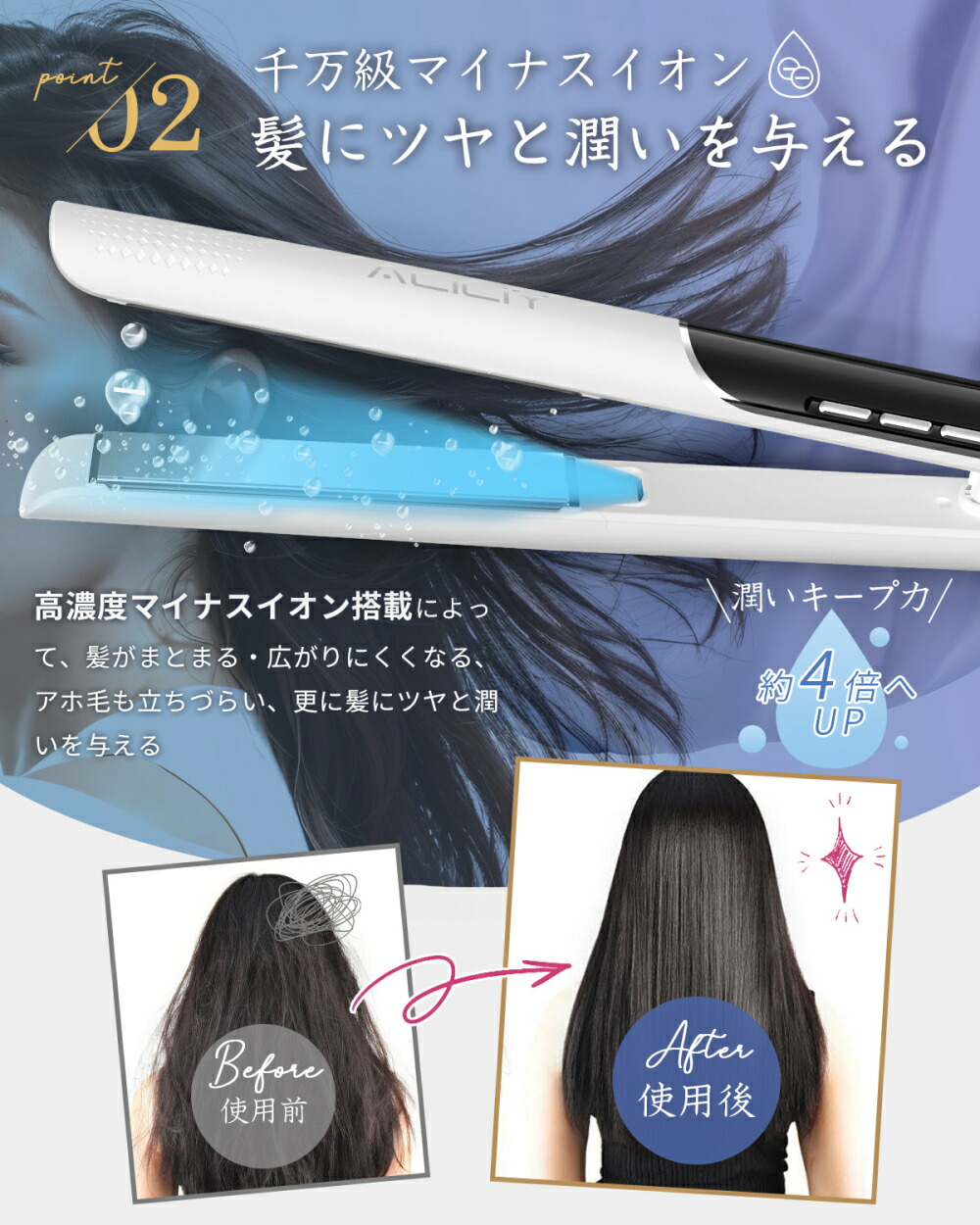 楽天市場】【ポイント5倍】ヘアアイロン ストレート チタン ALILIY