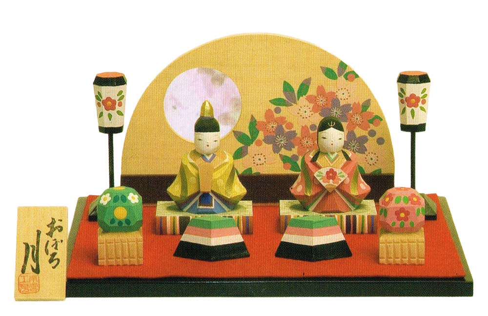 楽天市場】南雲作 雛人形 伊予一刀彫り親王 木製平台飾り 【おぼろ月