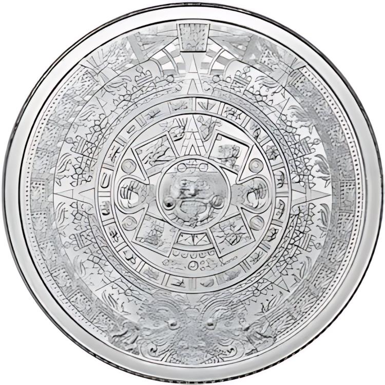 楽天市場】純銀 .999 地金 - メキシコ アステカ カレンダー マヤ - 1/4