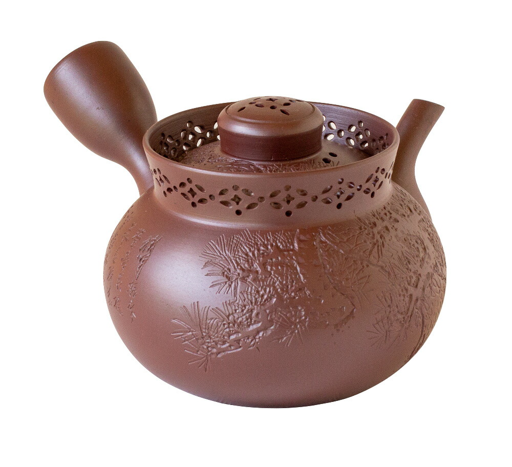 楽天市場】実山作 天王寺松彫すかし急須【萬古焼 万古焼】 [陶器 作家