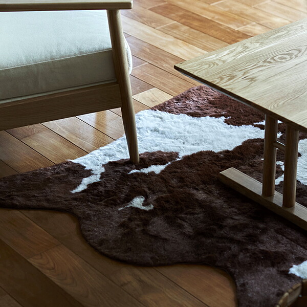 楽天市場】220cm×160cm商品名：カウハイド・ラグ（フェイクファー