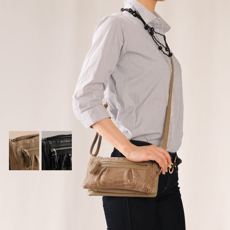 楽天市場】クロコダイル ポシェット 3WAY バッグ マット加工