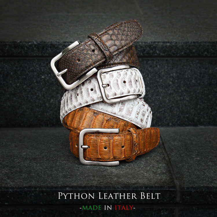楽天市場】イタリア製 かっこいい パイソン レザー ベルト メンズ 40mm