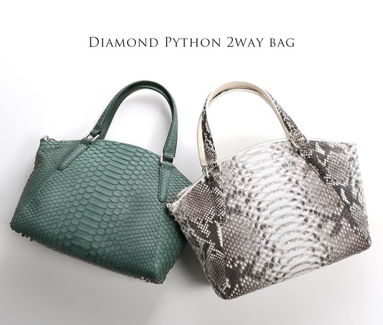 楽天市場】ダイヤモンド パイソン 2WAY ミニバッグ ショルダーベルト
