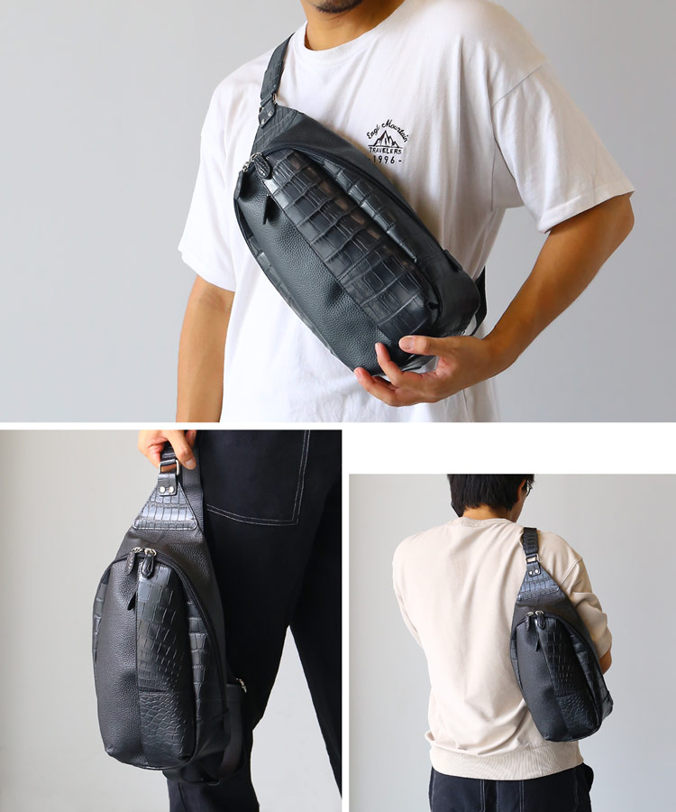 楽天市場】【10%オフクーポン】牛革 クロコダイル ボディバッグ マット