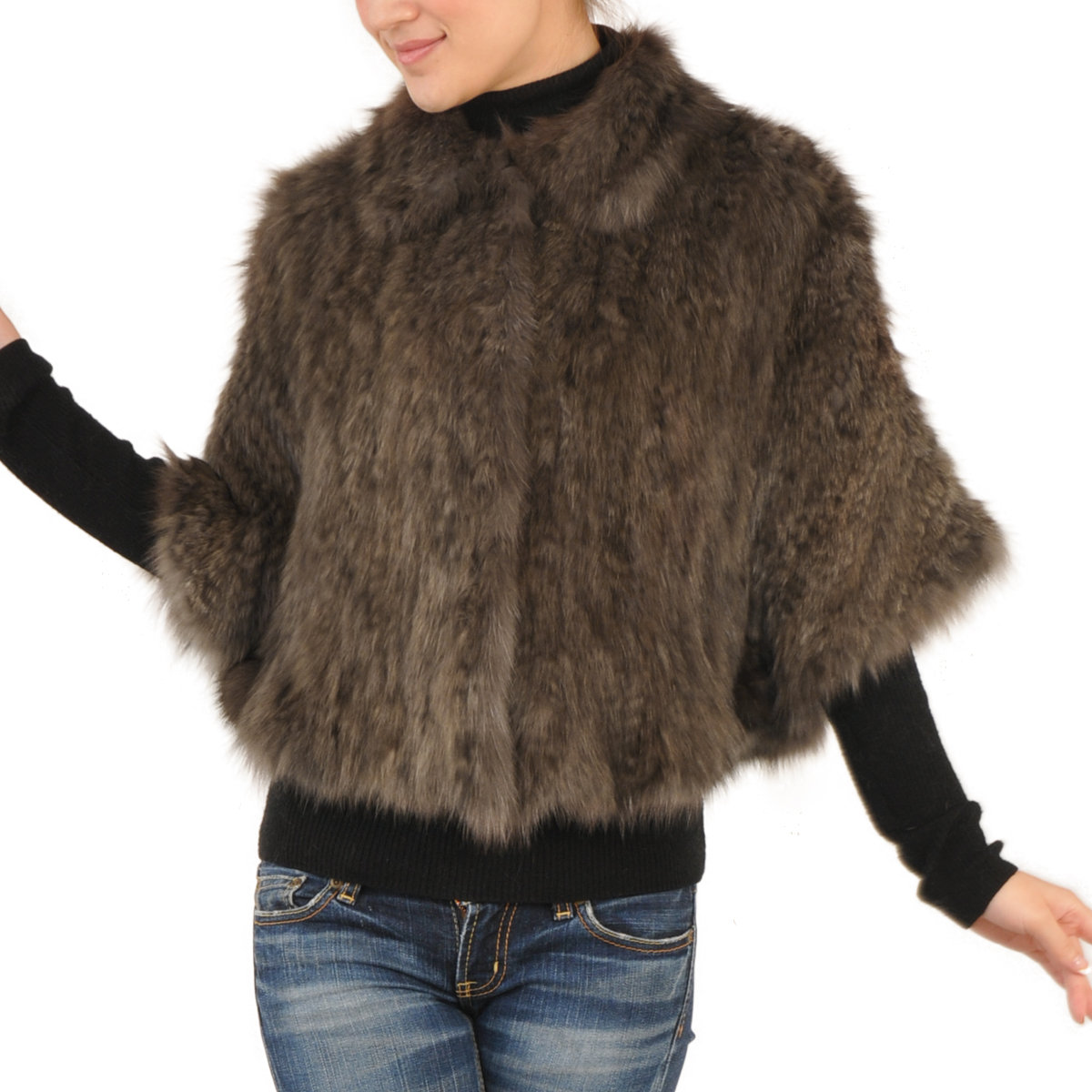 楽天市場】【40%offクーポン】ロシアンセーブル ケープ 編み込み