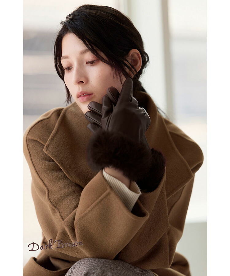 楽天市場】ラム レザー グローブ スマホ対応 手袋 ラビット ファー