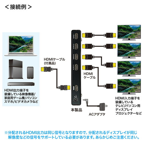 楽天市場】4K/60Hz対応HDMI分配器（4分配・HDR/HDCP2.2対応・PS5対応