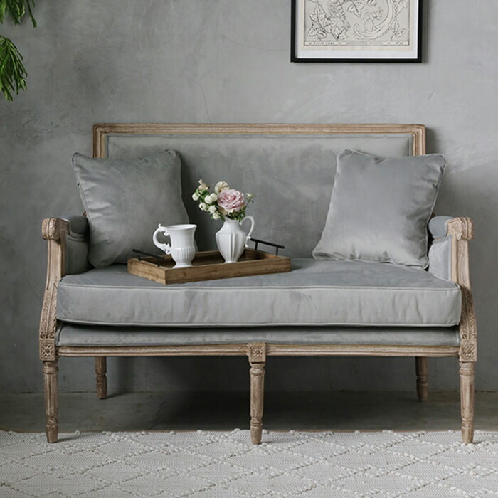 【送料込み】サラグレース風 一人掛けソファ ラウンジチェア アンティーク調 MirageラウンジチェアUtopiaグレージュ