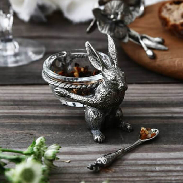 楽天市場】ソルトカップ ＆ スプーン ラビット Sarah pewter