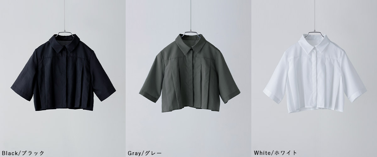 楽天市場】タックプリーツクロップドシャツ トップス 半袖 シャツ