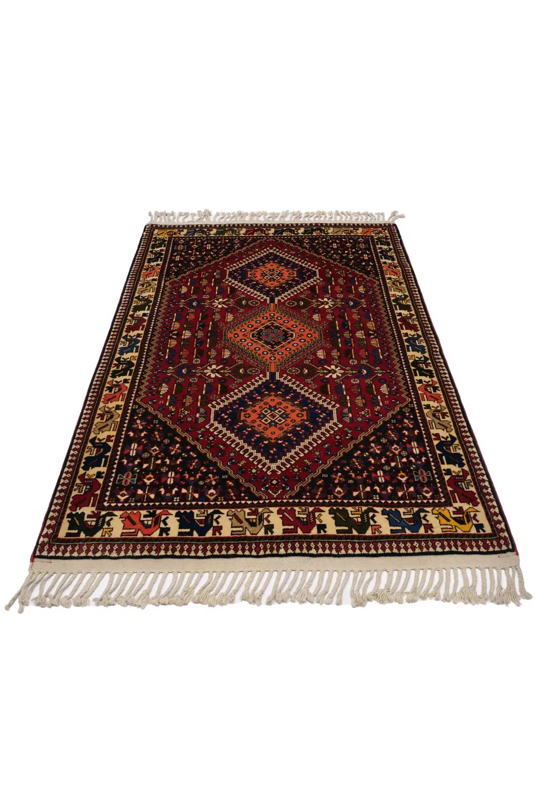 楽天市場】ペルシャ絨毯 ヤラメ トライバルラグ 約105cm x 157cm