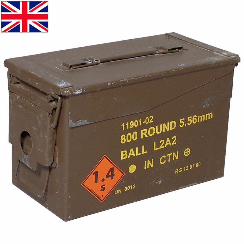 楽天市場】イギリス軍 スチール アンモボックス ブラウン 5.56mm USED