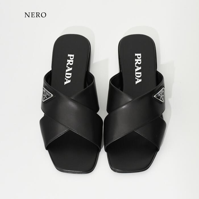 楽天市場】PRADA プラダ サンダル トライアングルロゴスライド 1XX659