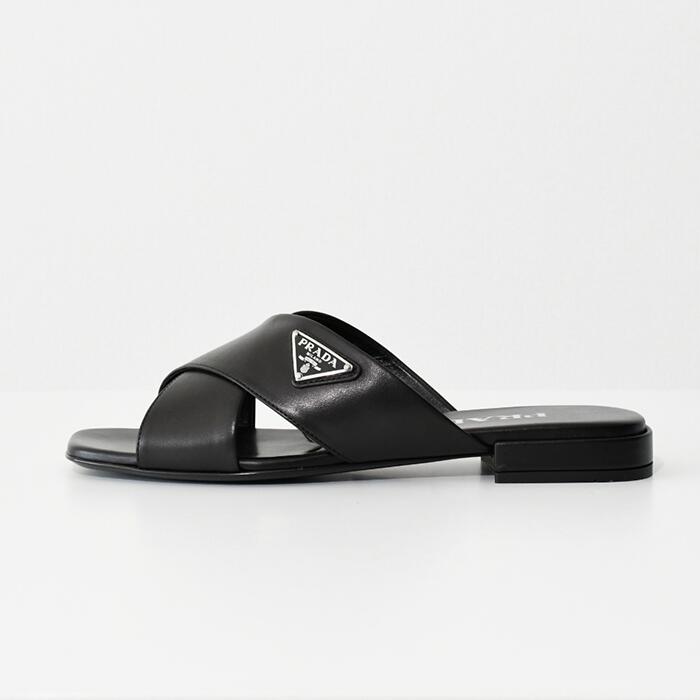 楽天市場】PRADA プラダ サンダル トライアングルロゴスライド 1XX659