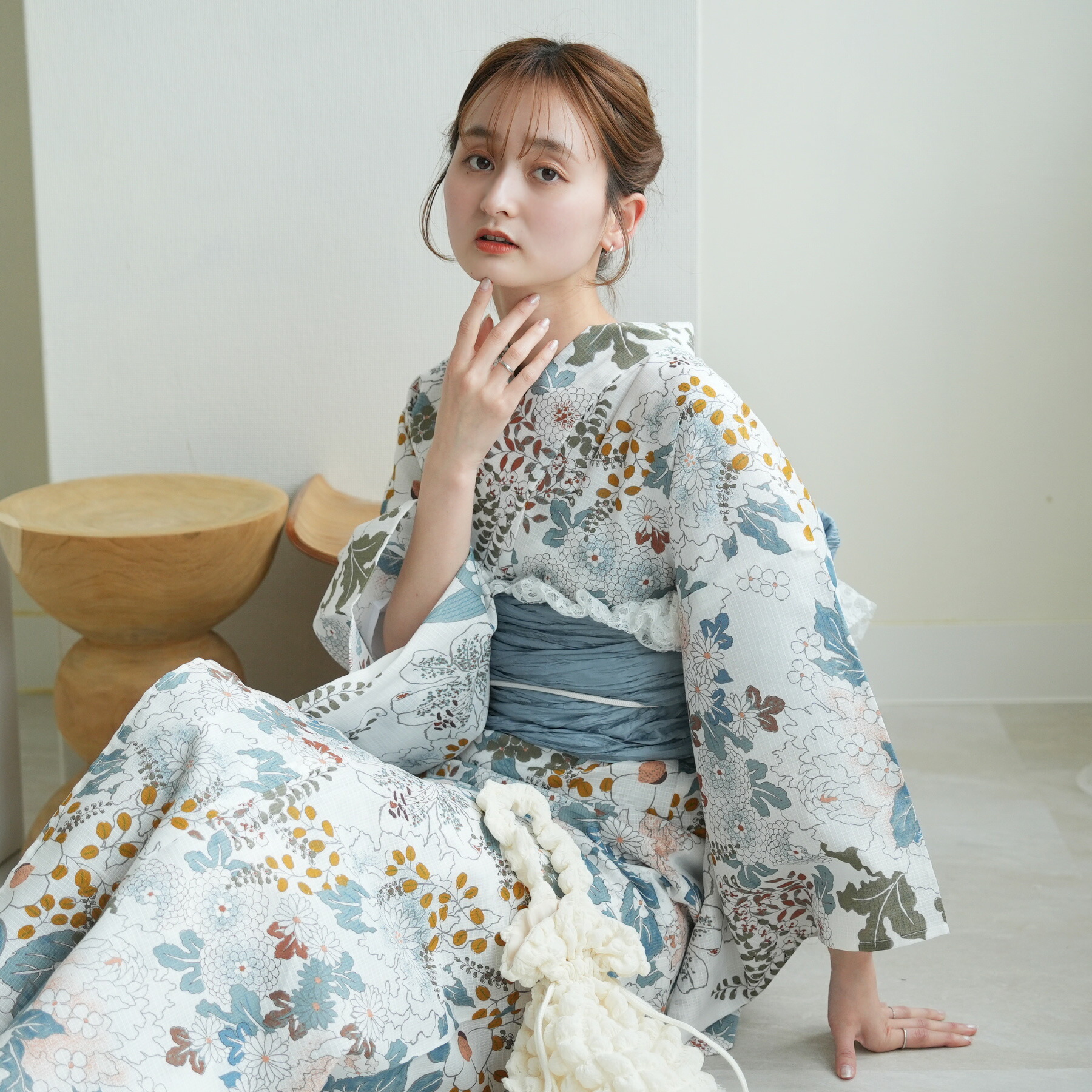 楽天市場】浴衣3点セット（浴衣/帯/下駄） utatane フリーサイズ（身長