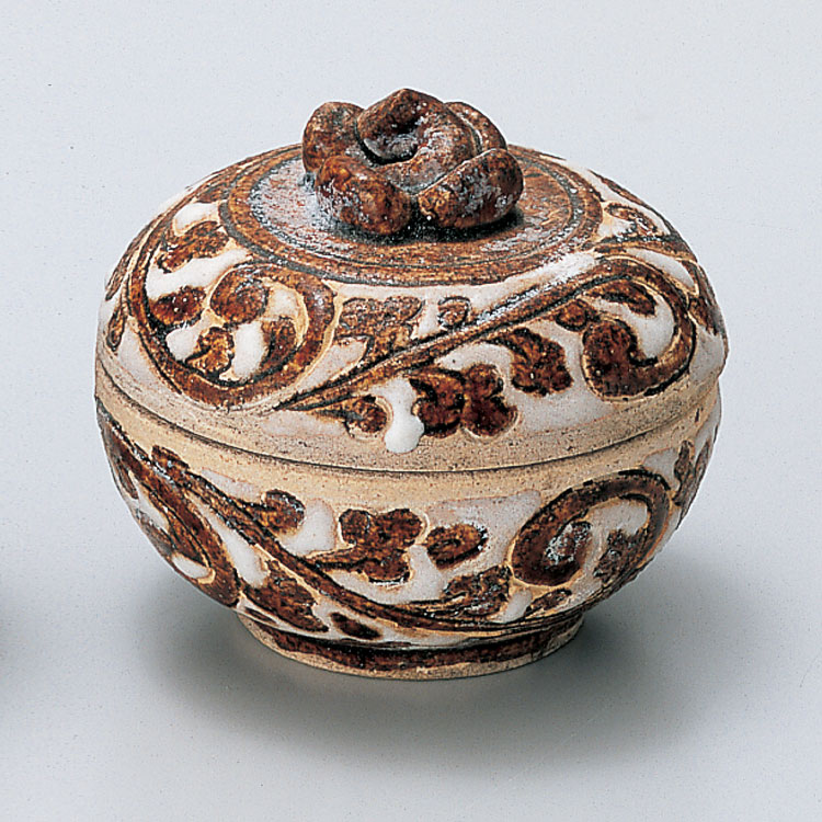 楽天市場】茶道具 香合宋胡録 柿香合 白褐釉 タイ製 : お茶・茶道具