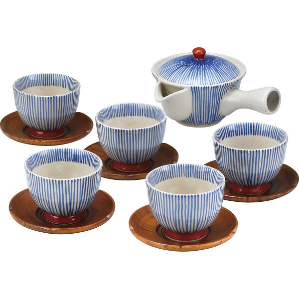 楽天市場】波佐見焼 朱巻十草 急須茶器揃(茶托付) 039-703M : ギフトの