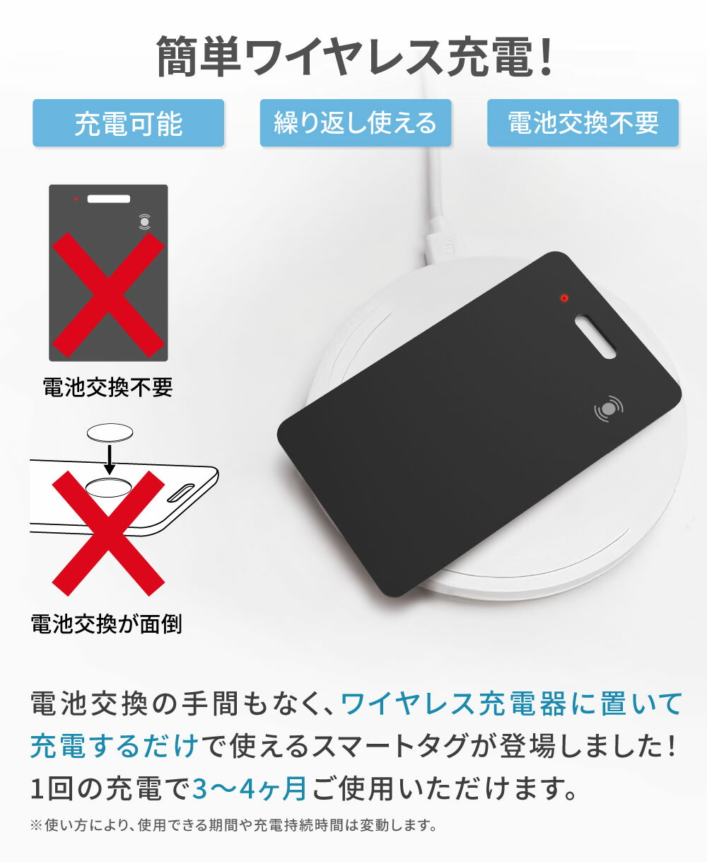 楽天市場】&UP Smart Card 紛失防止タグ カード型 充電式 スマートタグ