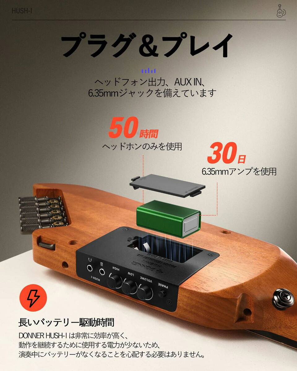 楽天市場】Donner HUSH-I サイレントアコースティックギター 初心者