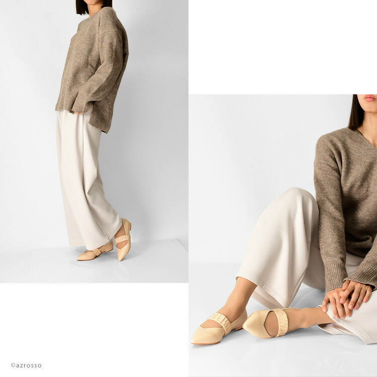 楽天市場】スペイン製 フラット パンプス ベルト ストラップ パンプス