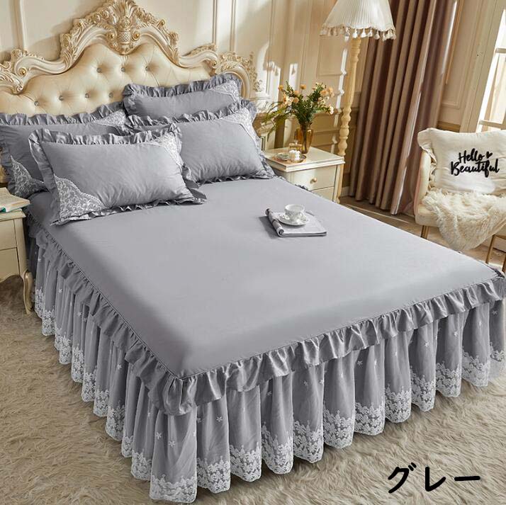 楽天市場】【送料無料】ベッドスカート 姫系 上品 綿100％ レース