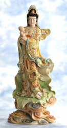 楽天市場】仏像『 慈母 観音 』 木 彫刻 総手彫り 樟 くすのき 高さ