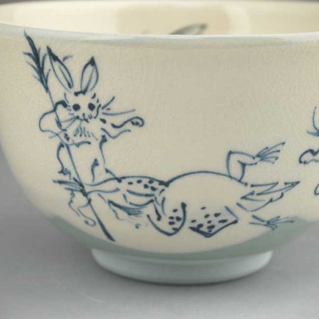 楽天市場】京焼 清水焼 粉引鳥獣戯画抹茶茶碗 陶仙NT : 京焼清水焼専門