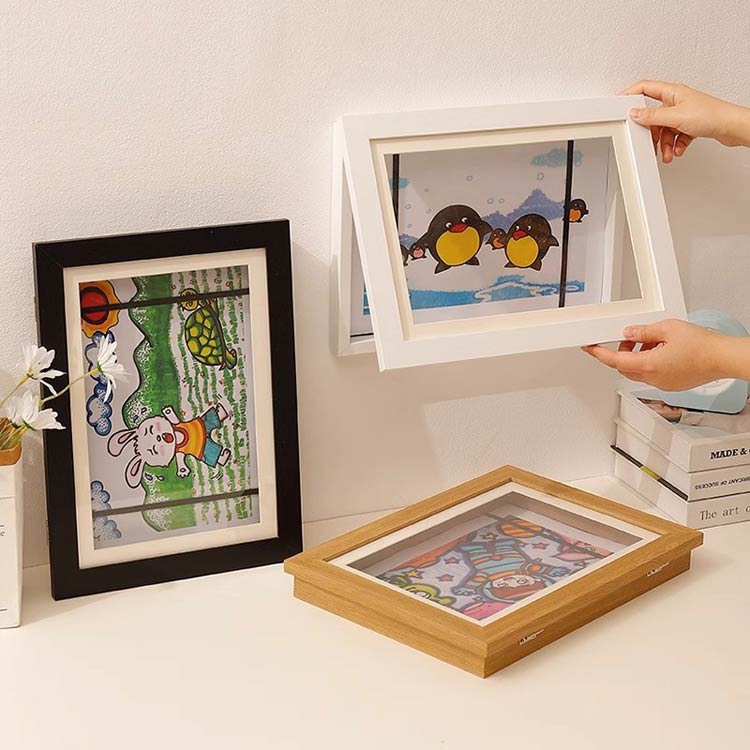 楽天市場】収納 インテリア 子供の絵 額縁 おしゃれ 木製 画用紙 作品