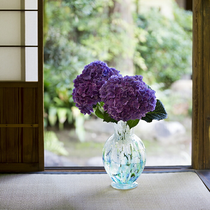 楽天市場】送料無料 【 壺花器（紫陽花）】花瓶 インテリア ギフト