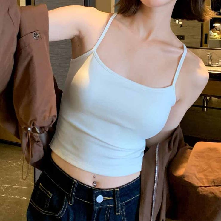 楽天市場】shoppinggo 背中あき キャミソール リボン ショート丈 へそ