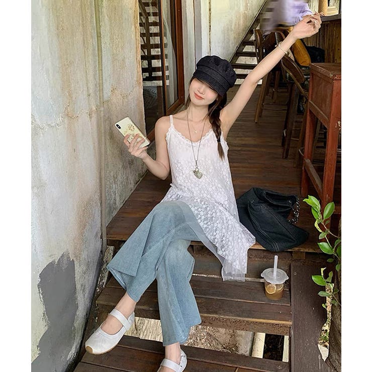 楽天市場】LOVERS 冬新作 フラワーレース アシンメトリーフリル キャミ