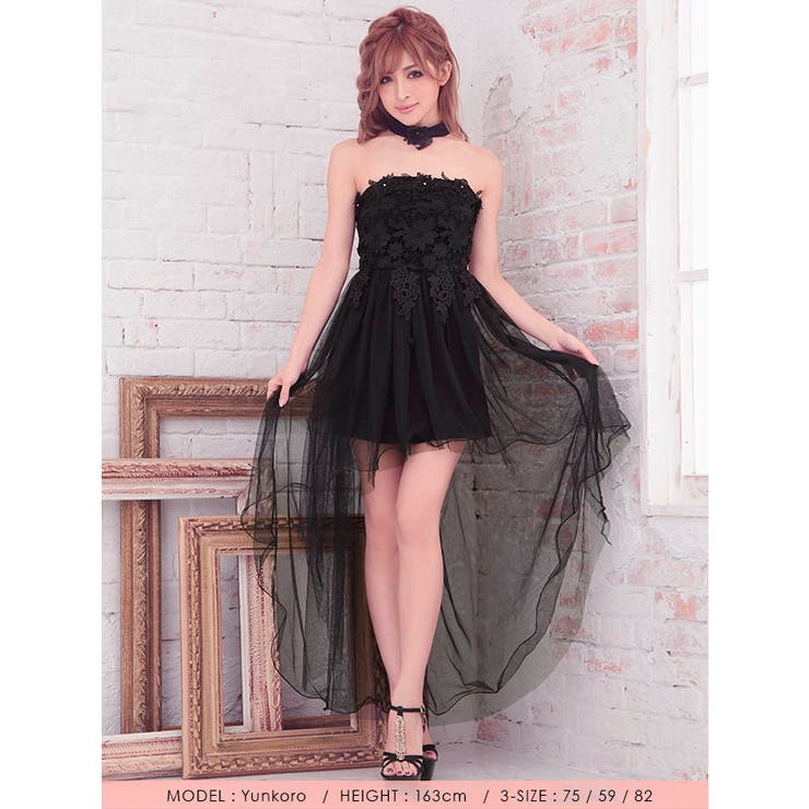 楽天市場】Tika フラワー刺繍レースロングテールドレス セクシードレス