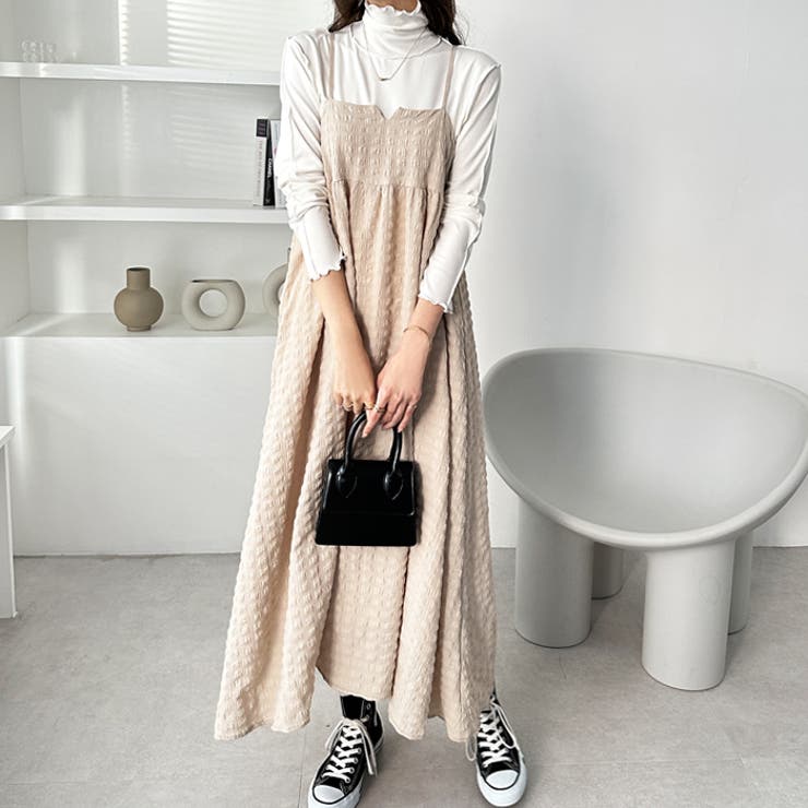 楽天市場】GeeRA ぽこぽこエンボス素材キャミワンピース ワンピース