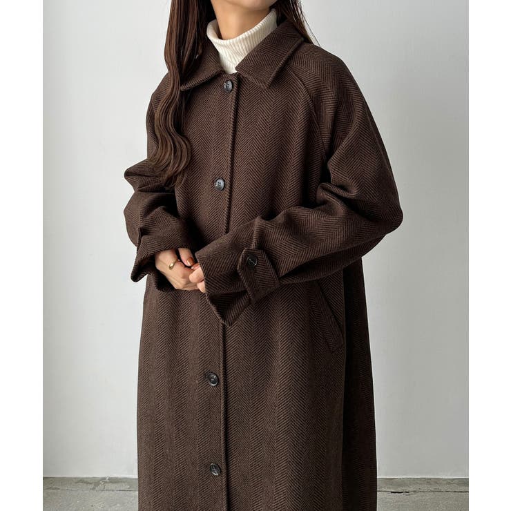 楽天市場】JUNOAH callautia ヘリンボーンステンカラーロングコート